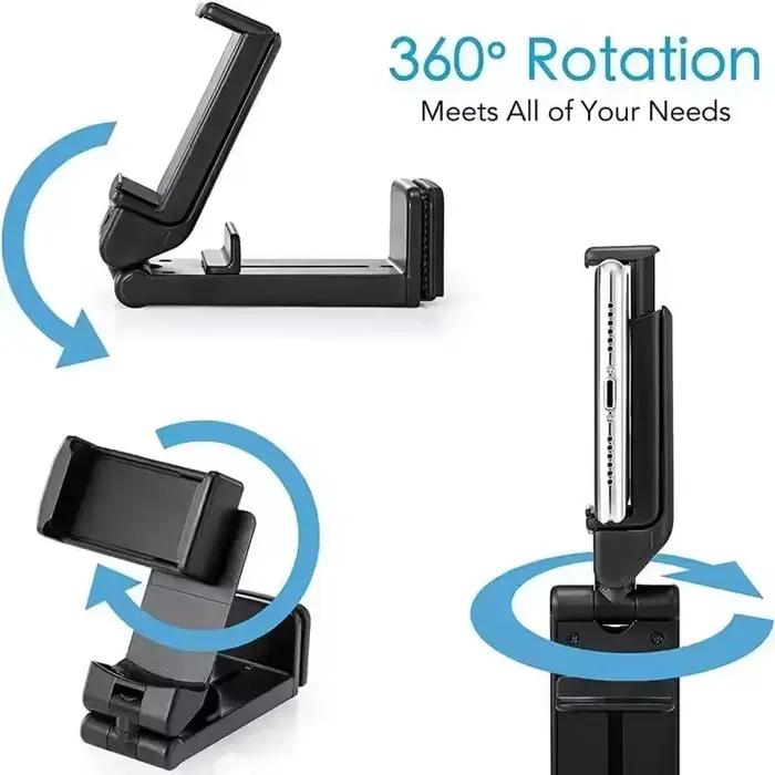 Support de téléphone portable pliable et rotatif pour bureau