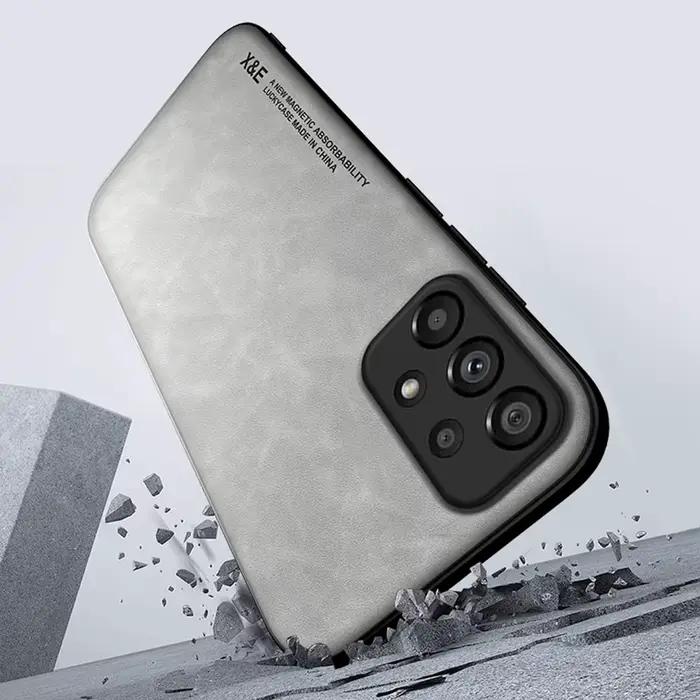 Coque de téléphone magnétique en cuir de mouton