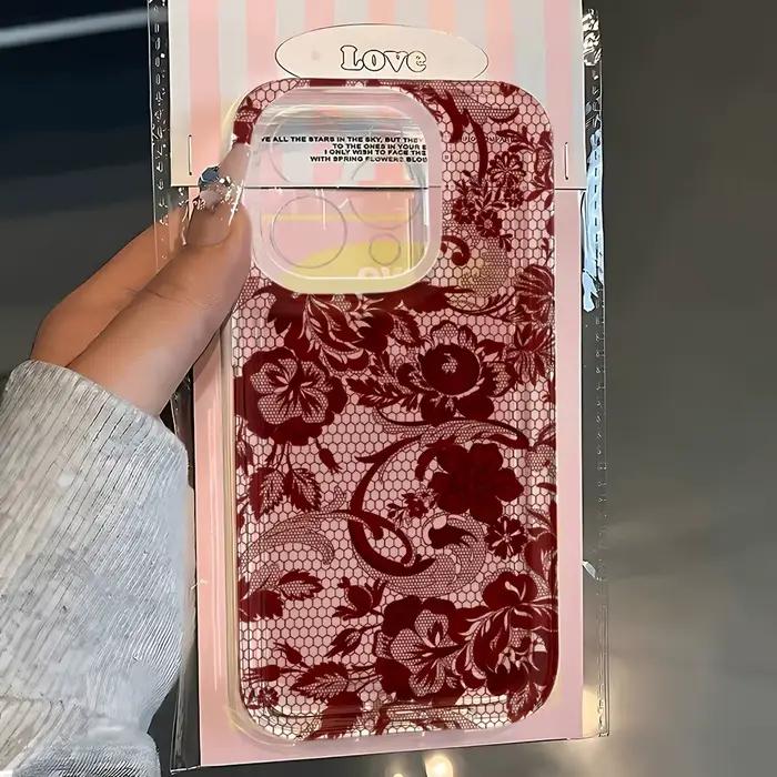 Coque de téléphone en dentelle rouge pour Samsung Galaxy A16 A07 A17 A36 A26 A56 A55 A35 A25 A15 A05s A54 A24 A14 A06 A05 A13 A53 A33 4G 5G