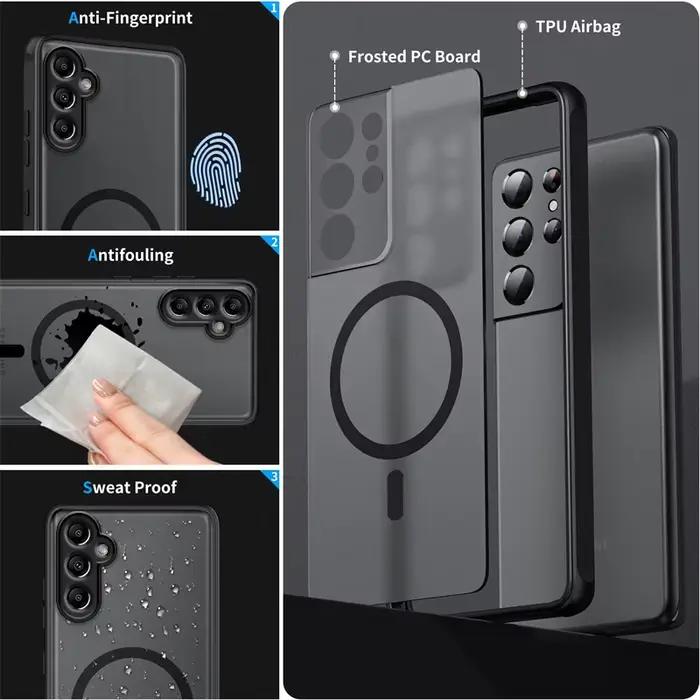 Étui de téléphone magnétique mat à absorption pour Samsung Galaxy A54 A34 A24 A14 A53 A23 A13 A52S A42 A72 A31 A70 A50 A50S A70S Coque rigide