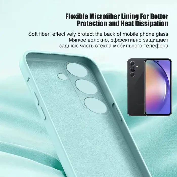Coque de protection en silicone liquide pour Samsung Galaxy A54 5G, pare-chocs antidérapant et à la preuve de la poussière, disponible en plusieurs couleurs pour personnaliser votre téléphone