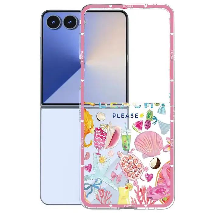 Pour Samsung Z Flip 7 été coquillage Hibiscus fruits coque de téléphone