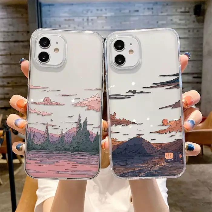 Pour Samsung S23 S25 Ultra étui Anime paysage coque de téléphone