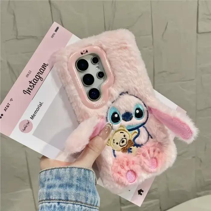 Coque de téléphone en peluche avec motif de dessin animé mignon