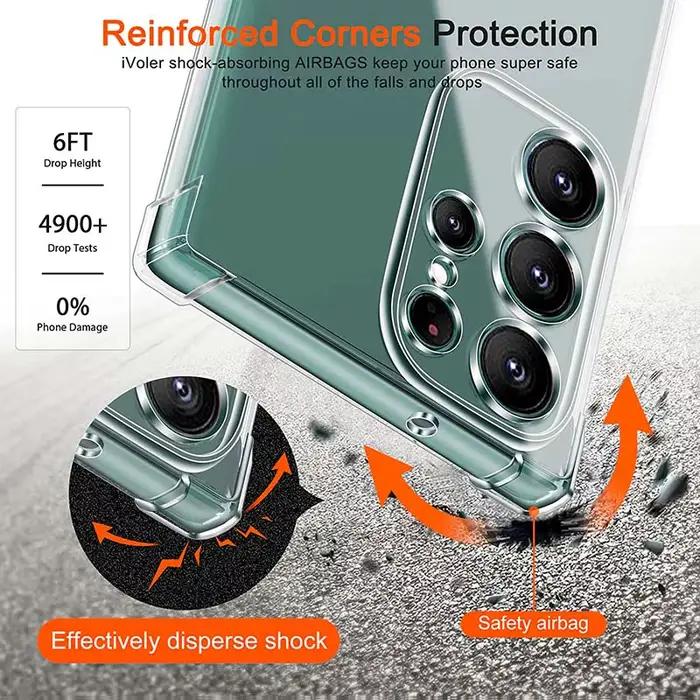Coque souple en Silicone transparent antichoc pour Samsung S25 S24 S23 S22 S21 Ultra plus note20 Galaxy S 23 22 21 FE +