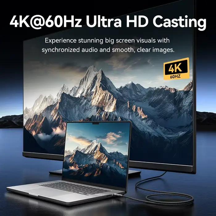 Câble USB C Vention 100W, ligne de transmission vidéo 10Gbps, câble USB C pour iPhone Huawei Xiaomi Samsung Galaxy MacBook iPad 4k60Hz