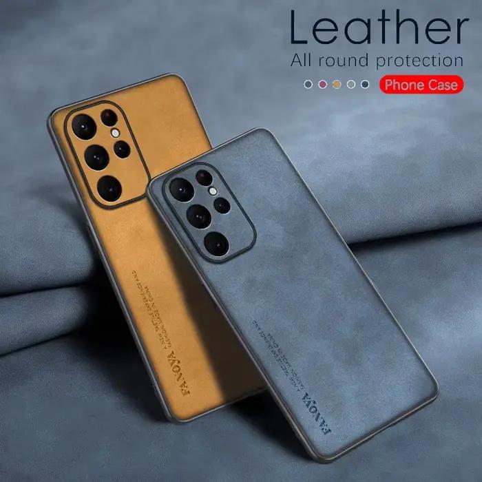 Coque de protection en cuir d'agneau pour Samsung Galaxy S25 Ultra