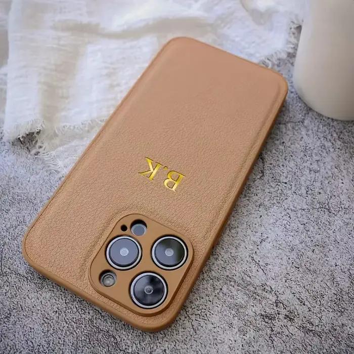 Pour iPhone 16 personnaliser nom personnalisé coque de téléphone en cuir pour iPhone 15 15 14 13 12 11Pro Max luxe personnalisé couverture arrière de protection