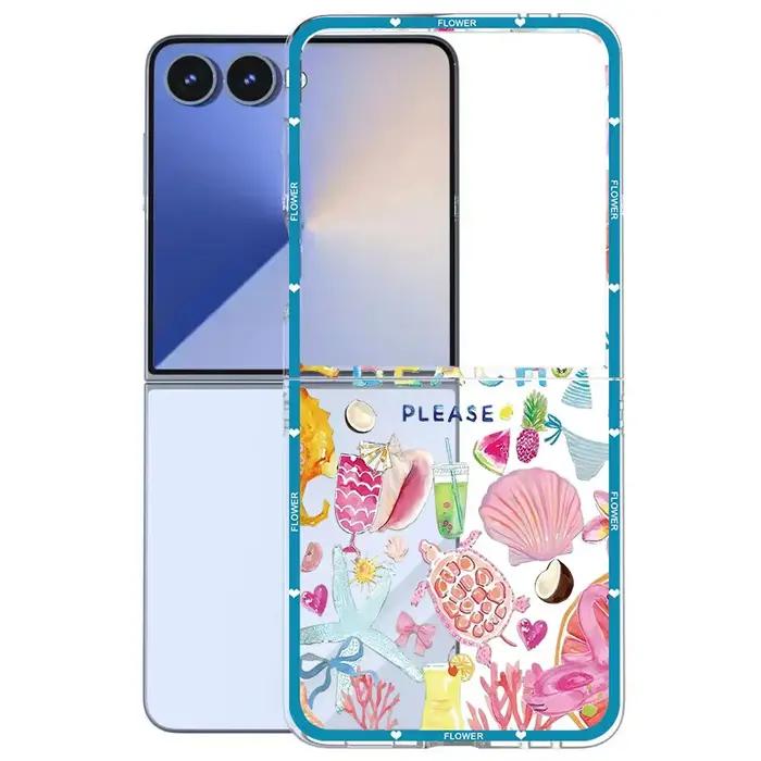 Pour Samsung Z Flip 7 été coquillage Hibiscus fruits coque de téléphone