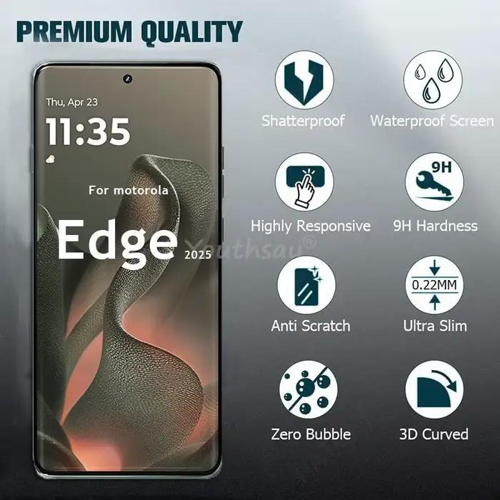 Pour Motorola Edge 2025 verre 3D incurvé HD écran protéger Film trempé Moto Edge 2025 verre trempé Anti-rayures Moto bord Film