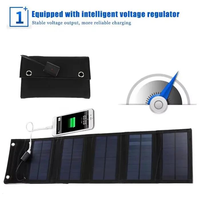 Chargeur de panneau solaire pliable, 100W, sortie USB 5V, charge de puissance, cellules solaires portables pour téléphone, maison, camping en plein air, randonnée