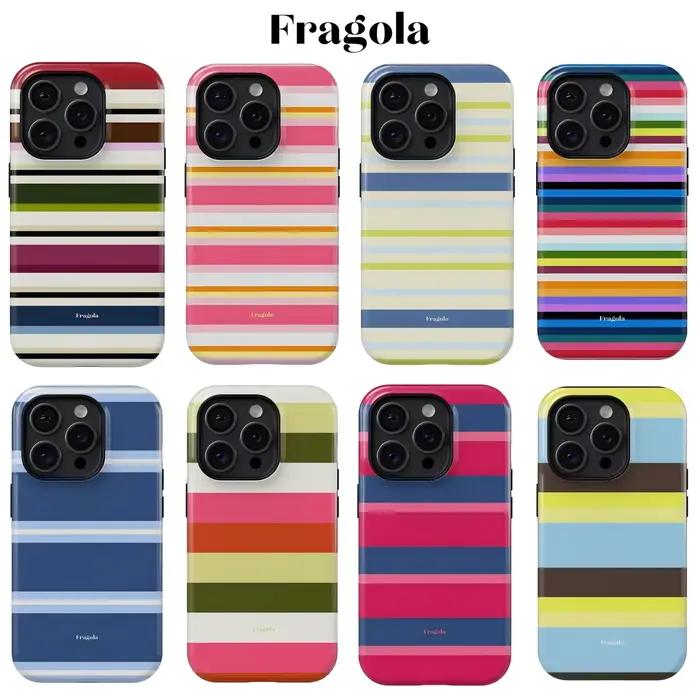 Étui de téléphone rayé coréen Fragola Ins pour Samsung Galaxy S20 S23 S24 S25 S26 FE Plus Ultra Edge 4G 5G
