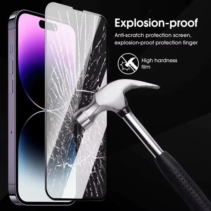 Protecteur d'écran 9D en verre trempé pour iPhone 17 14 15 13 11 12 16 Pro Max Air 16E SE 7 8 Plus XR XS X résistant anti-rayures et haute visibilité