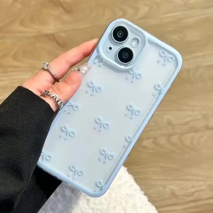 Coque de téléphone souple design nœud papillon résistante aux chocs et à l'eau pour iPhone 17 Air 16 15 14 13 12 11 Pro Max 16 Plus 16E occaions spéciales