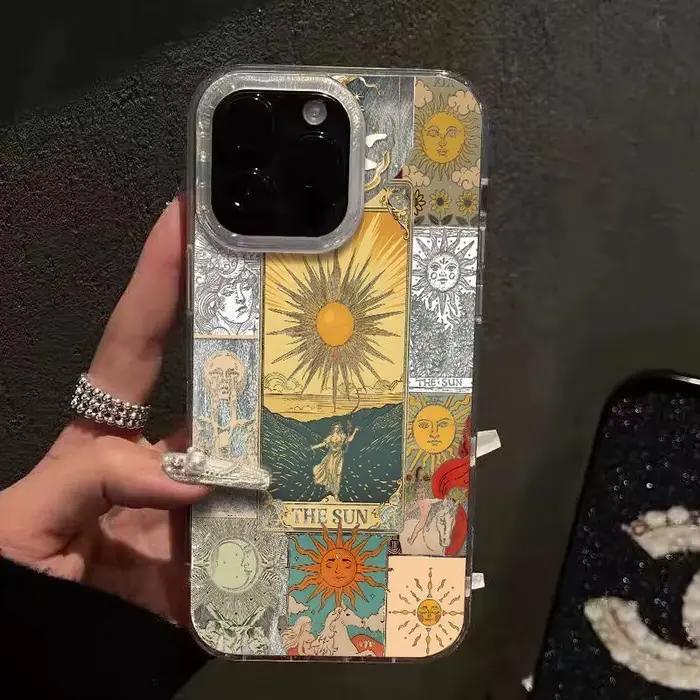 Coque de téléphone personnalisée avec yeux de couleur d'amour pour iPhone 16 16E 15 14 13 12 11 Pro Max 7 8 Plus fondue en silicone résistante aux chocs et antidérapante