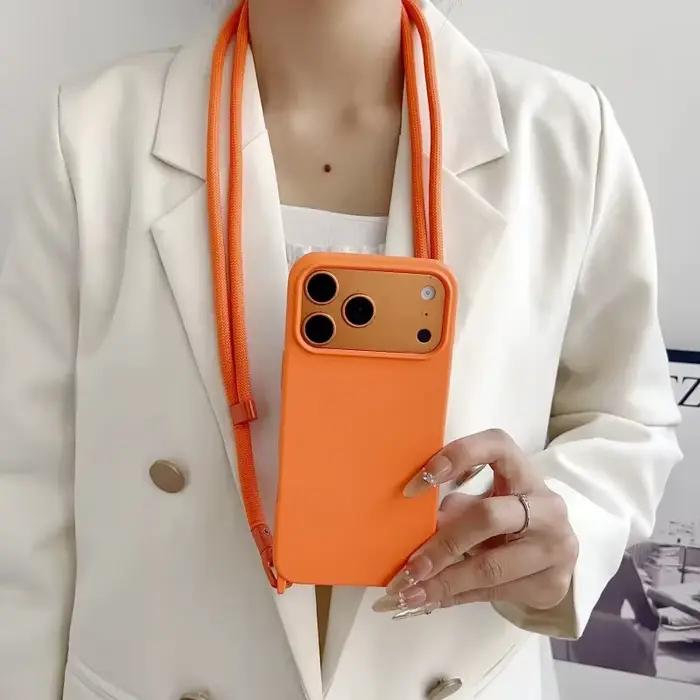 Coque de téléphone avec lanière en Silicone