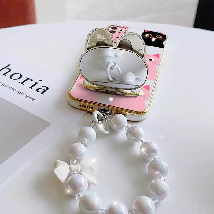 3 pièces (coque de téléphone romantique + cordon + support lapin) pour protéger votre téléphone, adaptée aux coques de téléphone Moto G20/G22/G30