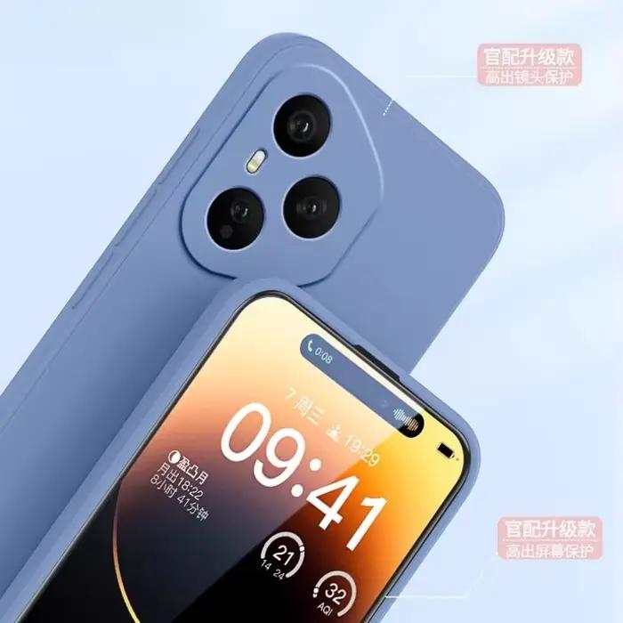 Coque de téléphone en Silicone liquide d'origine pour Honor 400 Pro 400 Lite 400 5G couleur bonbon TPU antichoc protéger couverture arrière souple