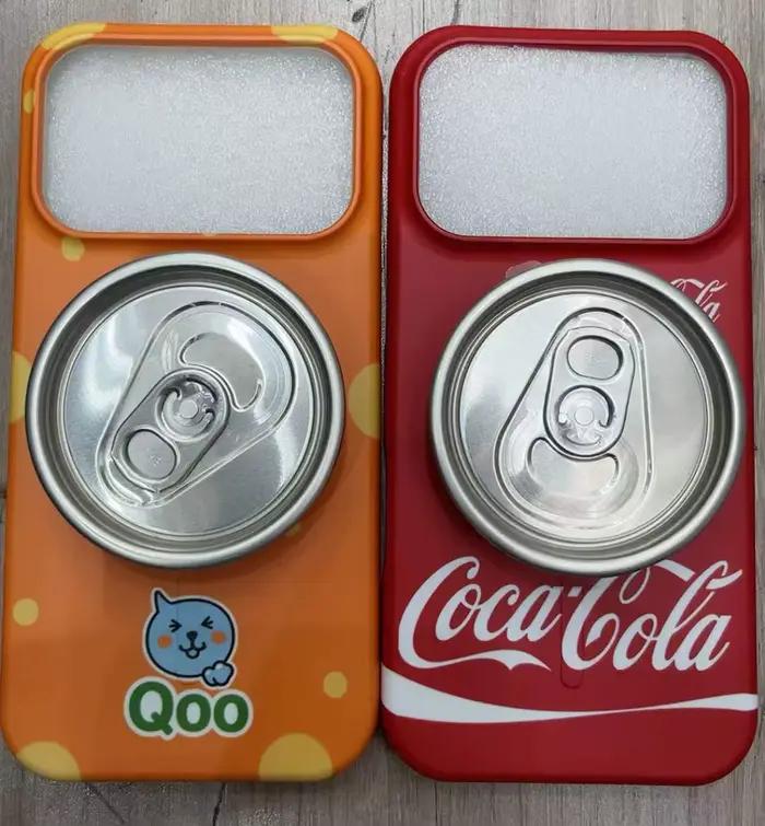 Coque de protection antichoc pour iPhone 17 Pro Max 15 16 avec support magnétique motif canette de Coca-Cola de dessin animé mignon