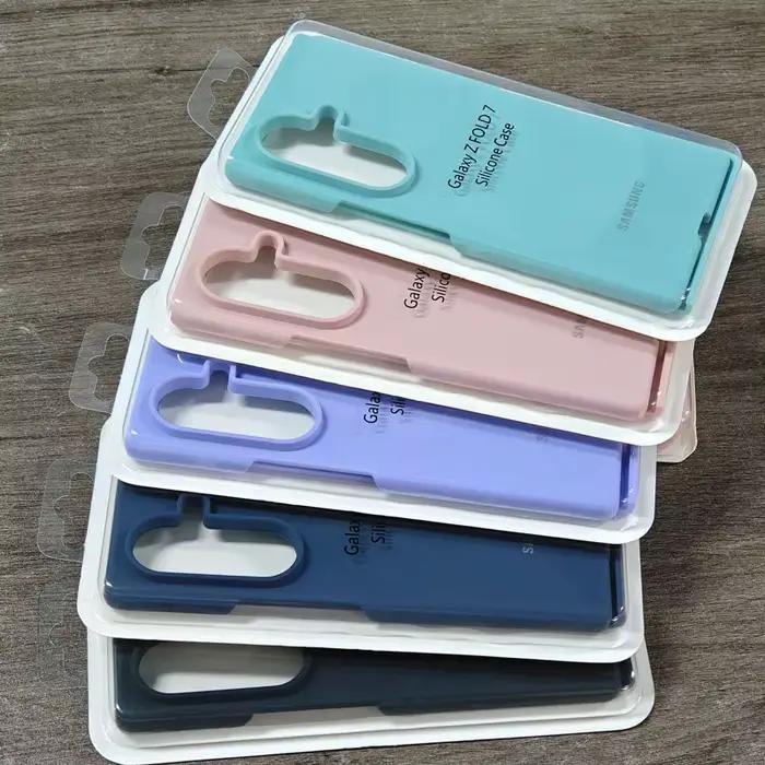 Coque en silicone liquide souple au toucher pour Samsung Galaxy Z Fold 7 6 5 4 3 2 Fold2 Fold3 Fold4 Fold5