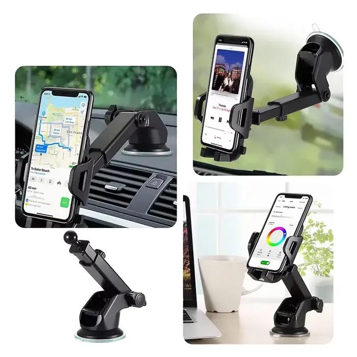 Support de téléphone universel pour voiture avec ventouse et expansion par gravité pour iPhone Samsung Xiaomi et autres marques pour tableau de bord et pare-brise