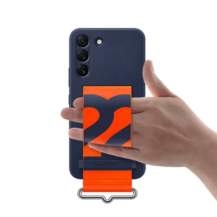 Coque d'origine Samsung Galaxy S22 S22 + en silicone pour smartphone avec sangle