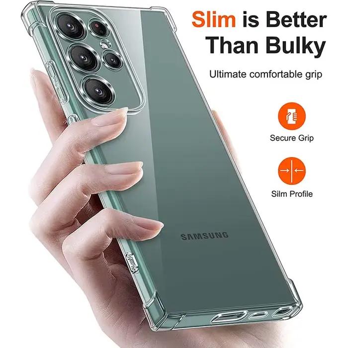 Coque souple en Silicone transparent antichoc pour Samsung S25 S24 S23 S22 S21 Ultra plus note20 Galaxy S 23 22 21 FE +
