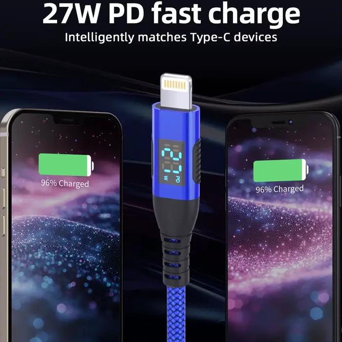 LAIHONEN USBC vers Lightning pour iPhone chargeur Cable10FT câble Lightning robuste nylon tressé charge rapide pour iPhone14 13 12
