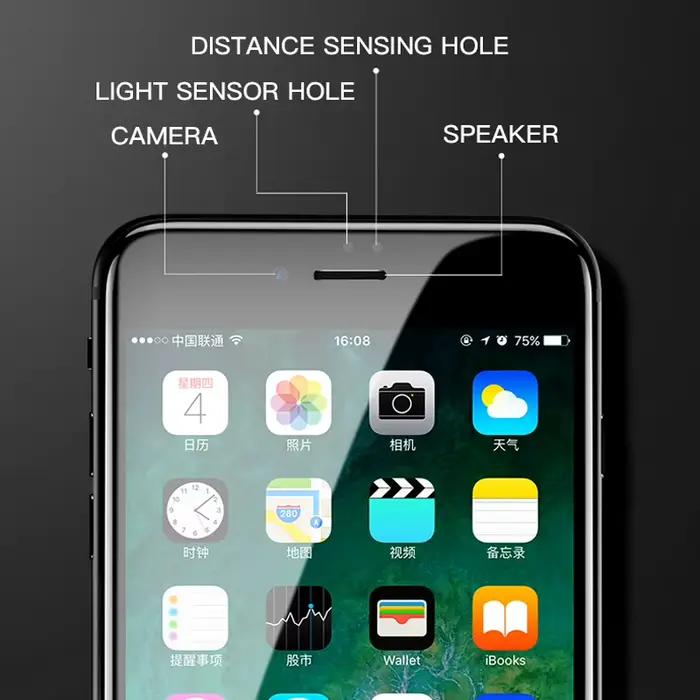 Protection d'écran en verre souple à bords arrondis pour iPhone 7 8 6 6S SE 2020, film de protection en verre pour iPhone X XS XR 11 12 Pro Max