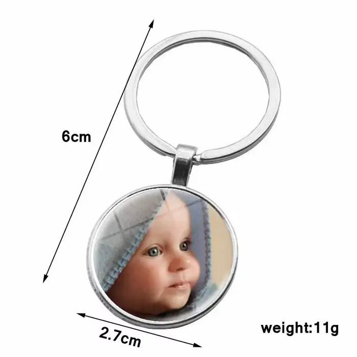 Porte-clés personnalisé avec photo de votre bébé, enfant, colonne vertébrale, papa, grand-parent aimé, cadeau pour membre de la famille