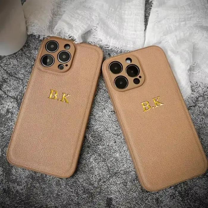 Pour iPhone 16 personnaliser nom personnalisé coque de téléphone en cuir pour iPhone 15 15 14 13 12 11Pro Max luxe personnalisé couverture arrière de protection