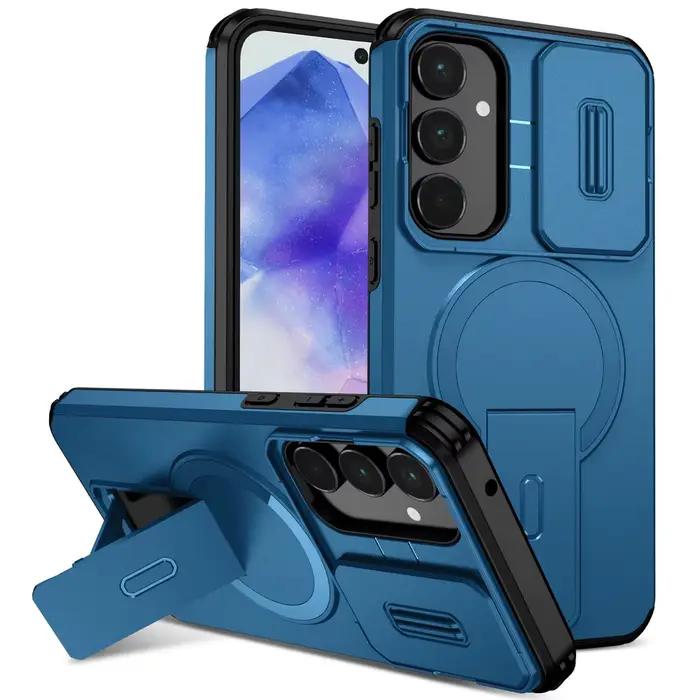 Coque antichoc magnétique avec anneau et protection coulissante pour appareil photo pour Samsung Galaxy A57 A37 A17 A16 A26 A36 A56 A 57 17 4G 5G