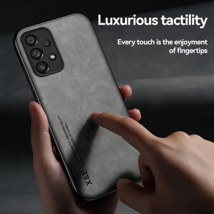 Coque de téléphone magnétique en cuir de mouton