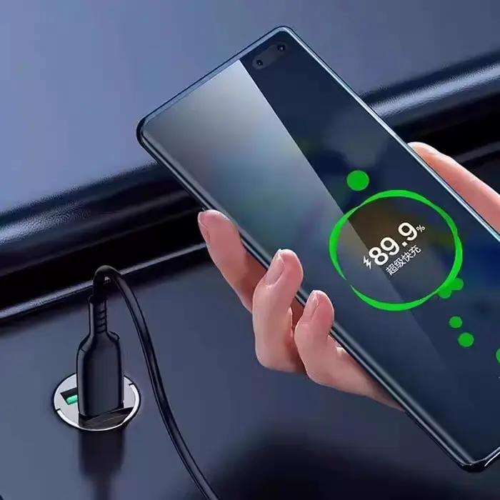 Mini chargeur de voiture 12-24V, charge rapide, USB Type C, pour téléphone portable, accessoires universels pour voiture, intérieur