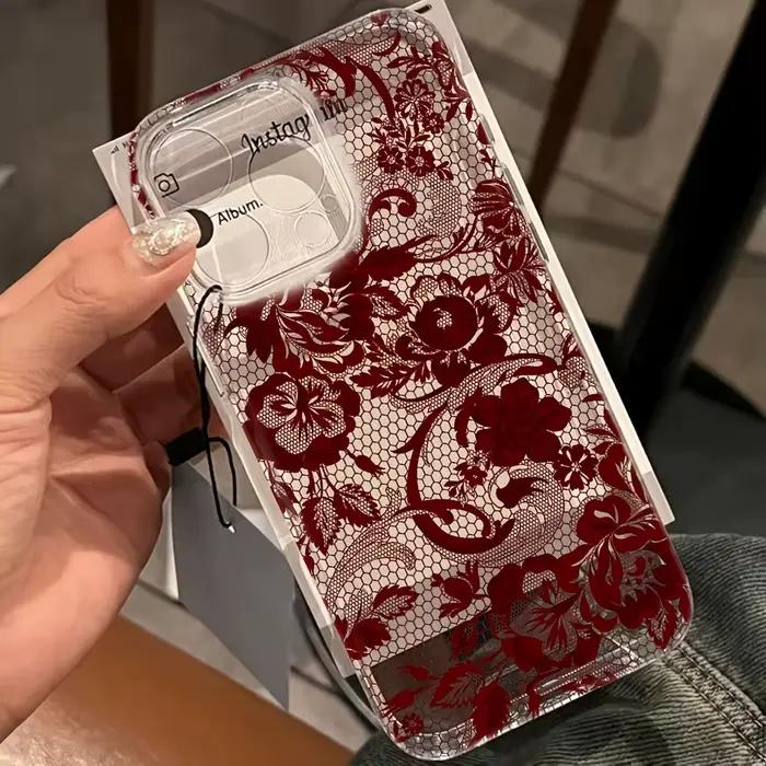 Coque de téléphone en dentelle rouge pour Samsung Galaxy A16 A07 A17 A36 A26 A56 A55 A35 A25 A15 A05s A54 A24 A14 A06 A05 A13 A53 A33 4G 5G
