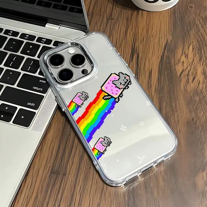 Coque en plastique N-Nyan Cat motif dessin animé pour Samsung Galaxy A57 A56 A36 A26 A06 A55 A35 A16 A54 A34 A25 A24 A15 A14 A05S A73 A53 A33 4G 5G Protection anti-rayures et antidérapante Occasions spéciales et cadeaux