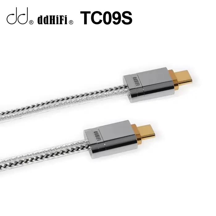 Câble OTG DDHiFi TC09S type-c vers type-c fil d'argent pur Litz de haute pureté et fils de cuivre sans oxygène