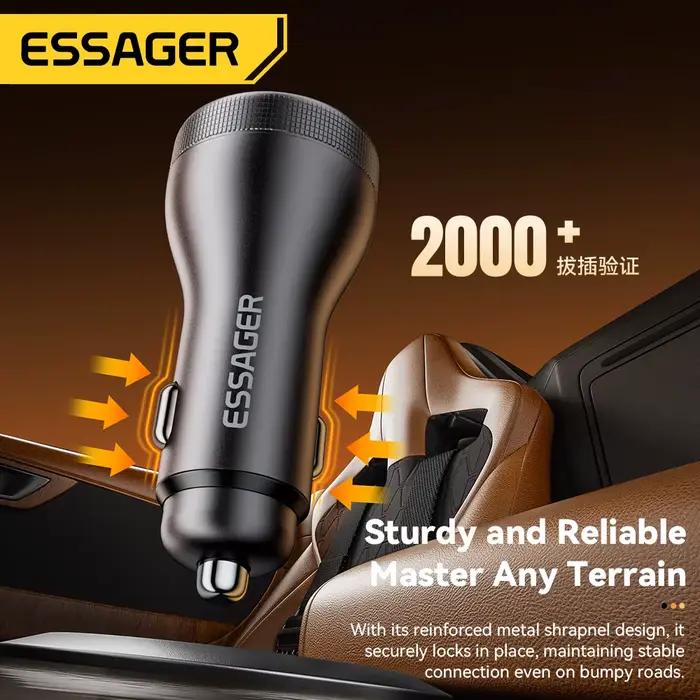 Essager 100W chargeur de voiture USB C Charge rapide PD 45W pour iPhone 15 pro 14 Xiaomi Poco Samsung Galaxy S24
