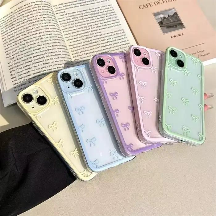 Coque de téléphone souple design nœud papillon résistante aux chocs et à l'eau pour iPhone 17 Air 16 15 14 13 12 11 Pro Max 16 Plus 16E occaions spéciales