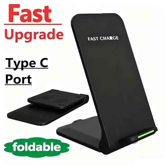 Support de charge sans fil XIKCU pour iPhone 17 16 15 14 13 12 Pro X XS Max XR 8 Samsung Xiaomi - Station de charge rapide à induction sans fil avec support et indicateur de charge