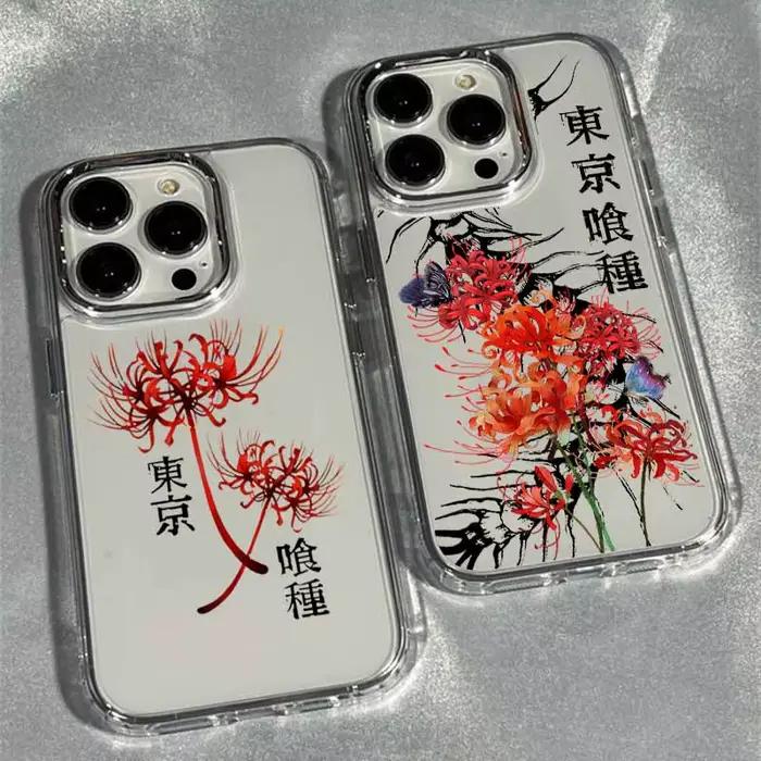 Coque de téléphone transparente souple Tokyo Ghoul Anime pour iPhone 17 AIR 16E 15 14 13 12 11 Pro Max Plus couleurs personnalisables ```