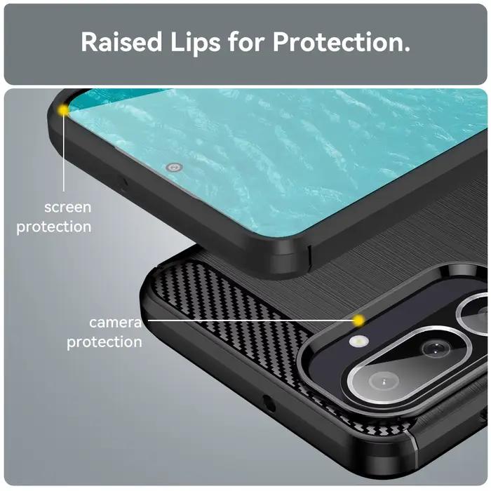 Coque de téléphone pour Samsung Galaxy A57 A37 A36 A56 A17 A26 A06 A16, coque de protection arrière antichoc en fibre de carbone souple en TPU