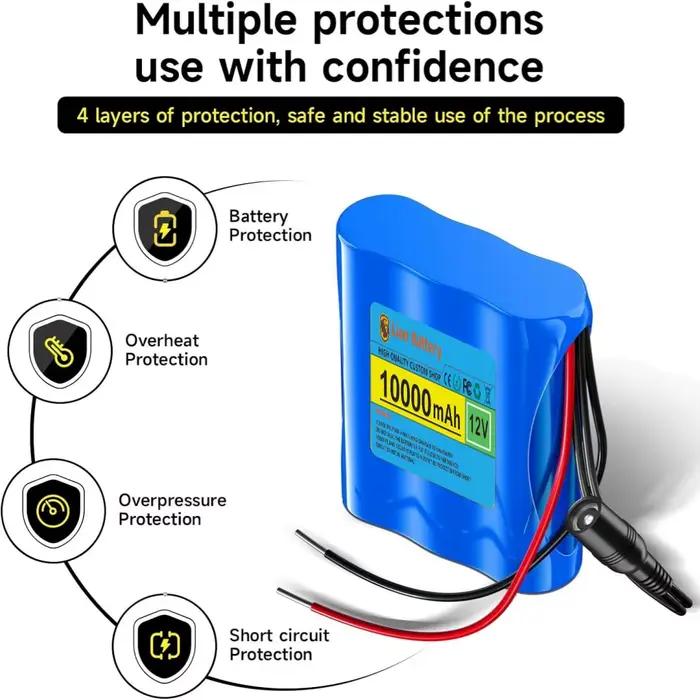 Batterie De Remplacement Li-Ion Rechargeable 12V 3000Mah Avec Chargeur Haute Vitesse Pour Voitures Bateaux Et Plus D'appareils Rc Occasions Spéciales