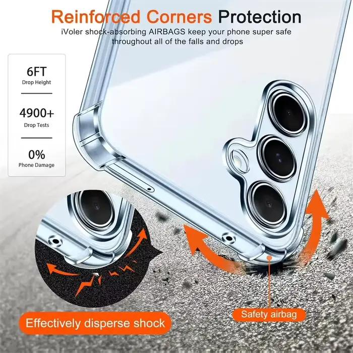 Coque antichoc résistante aux chocs pour Samsung Galaxy A56 A55 A54 A17 A36 A26 A16 5G A15 A35 A25 A34 A14 A24 A33 A53 A13 A32 A52 A12 téléphone protecteur occasionnellement exposé à des conditions difficiles