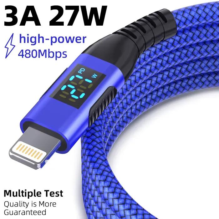 LAIHONEN USBC vers Lightning pour iPhone chargeur Cable10FT câble Lightning robuste nylon tressé charge rapide pour iPhone14 13 12