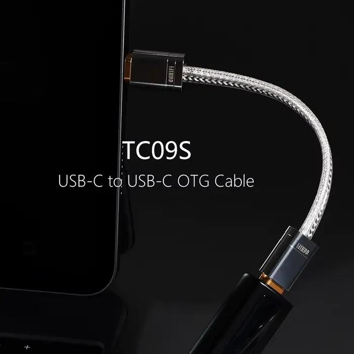 Câble OTG DDHiFi TC09S type-c vers type-c fil d'argent pur Litz de haute pureté et fils de cuivre sans oxygène