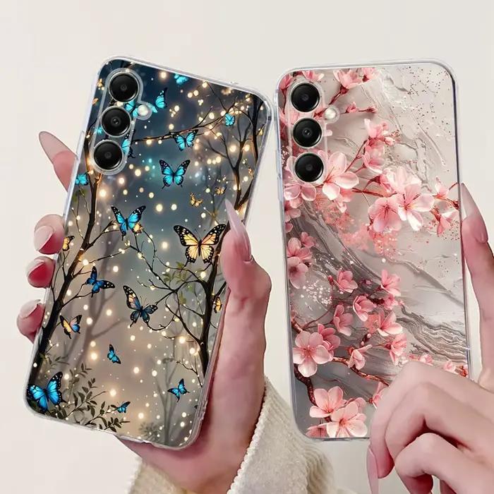 Pour Samsung A05s étui clair mignon chat mode peint couverture souple