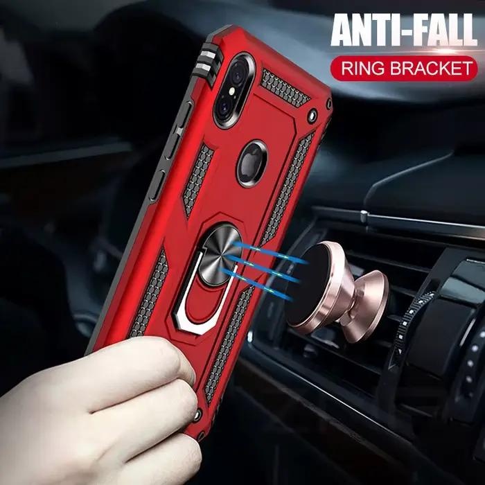 Coque blindée antichoc avec anneau magnétique pour iPhone 6 6s 7 8 Plus X XS Max XR pare-chocs résistant aux chocs anti-rayures anti-empreintes digitales avec béquille