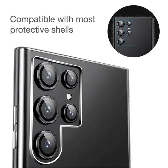 Protection d'objectif en verre trempé pour appareil photo Samsung Galaxy S25 S24 Ultra S23 S22 Plus – Film