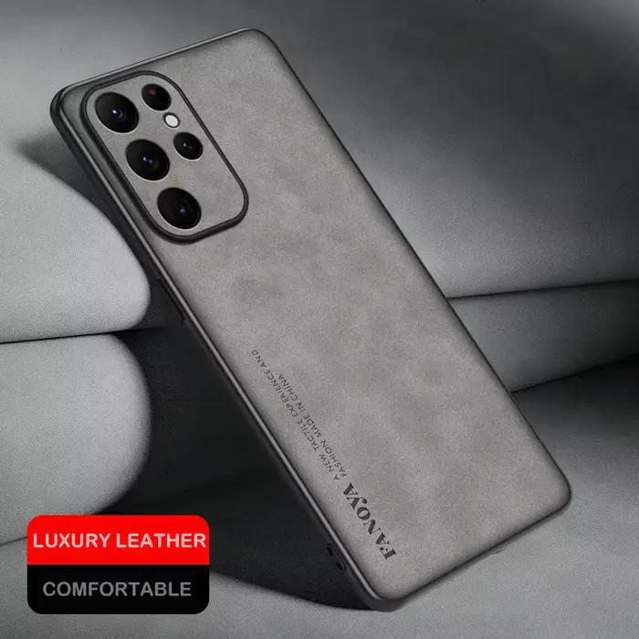 Coque de protection en cuir d'agneau pour Samsung Galaxy S25 Ultra